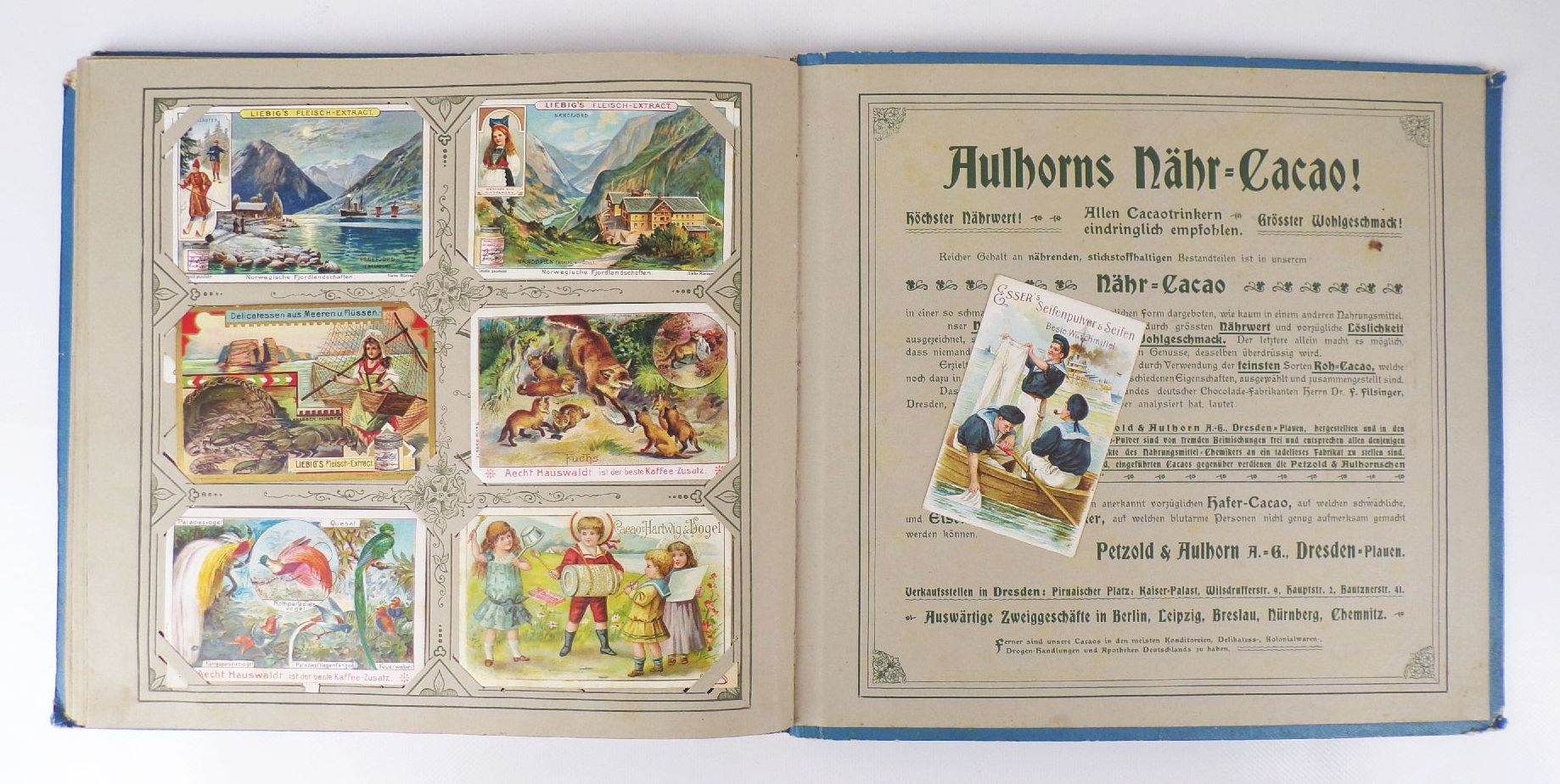 Sammelbilderalbum Petzold und Aulhorn um 1900 Kaufmannsbilder Sammelbilderalbum Petzold und Aulhorn um 1900 Kaufmannsbilder