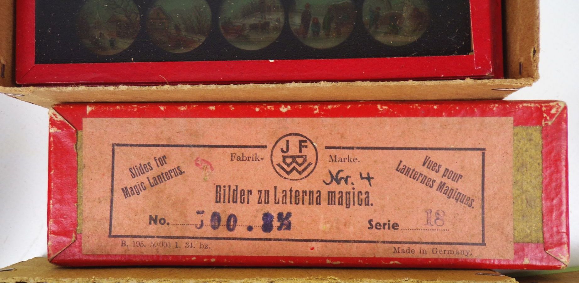 Carette Laterna Magica OVP Konvolut Glasplatten Bilder 35 mm Filme Nachlass