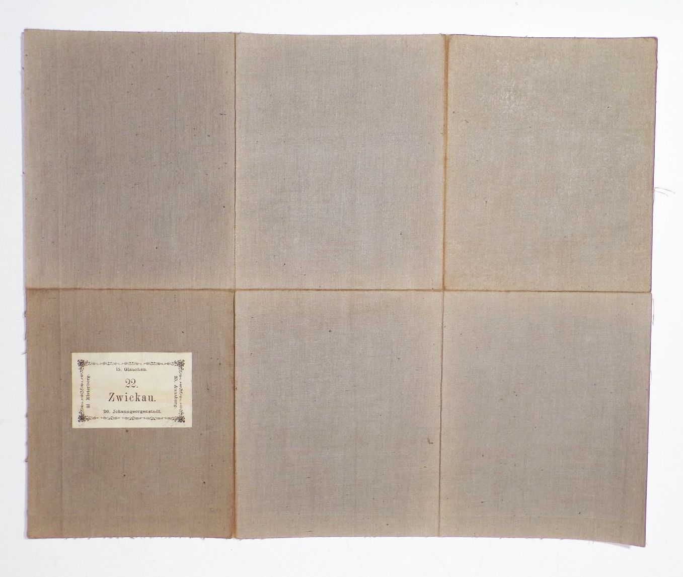 Zwickau Landkarte 1872 Leinenlandkarte Schwarzenberg Hartenstein 