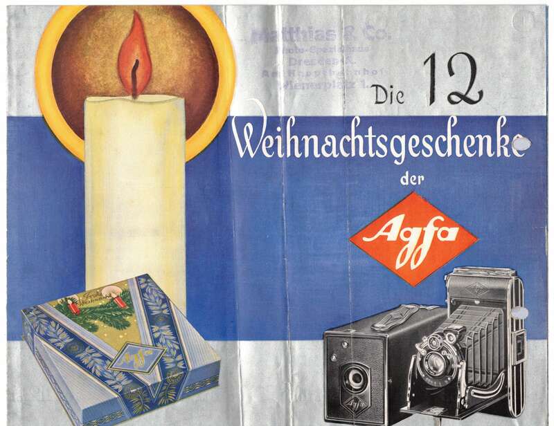 Werbe Prospekt Agfa Foto Zubehör Weihnachten Billy I II III Wintersonne 1930er 