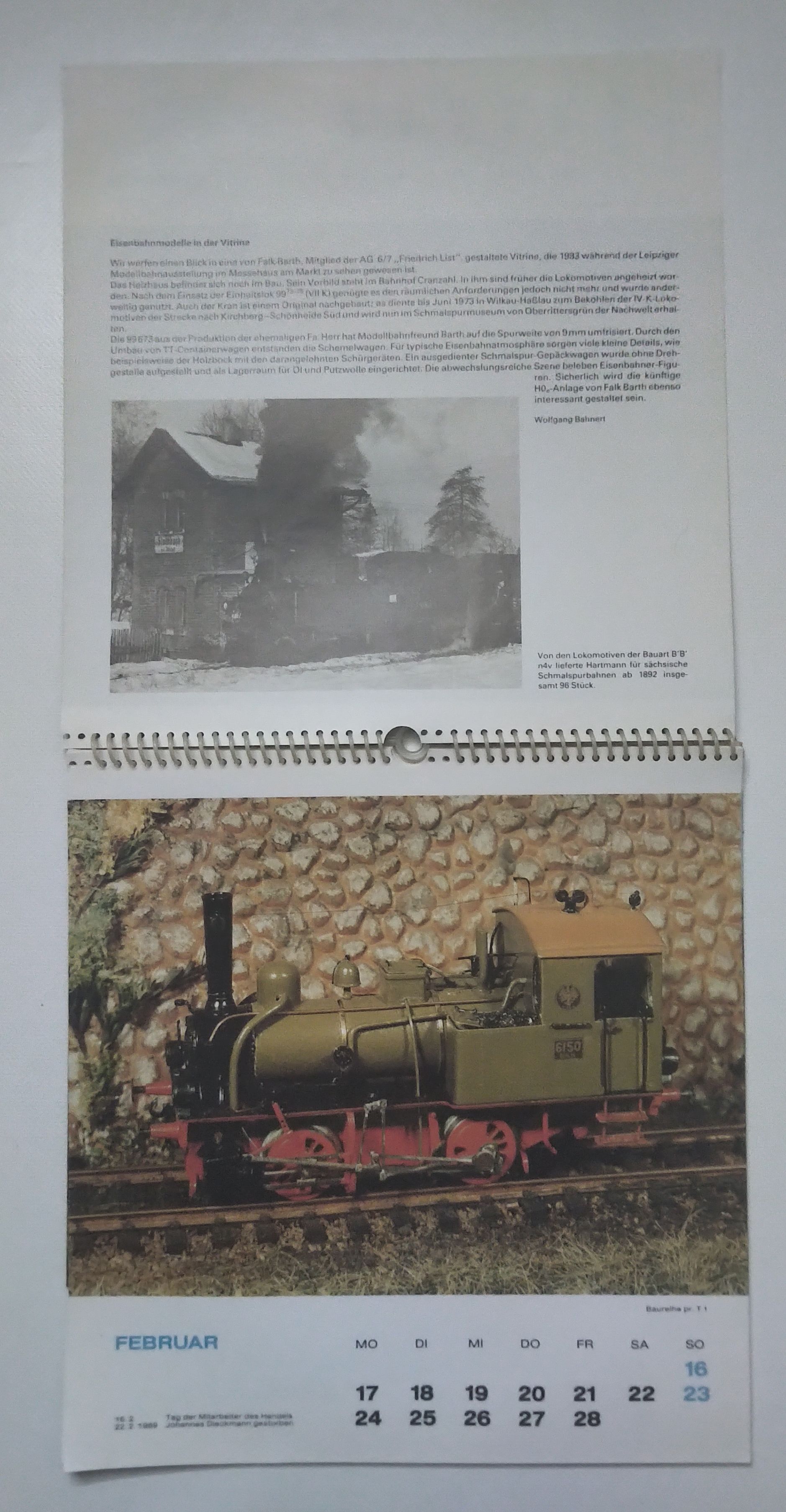 Modelleisenbahn Kalender 1986 Umbaumodell Lok 65 1042