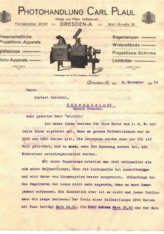 Konvolut Photohandlung Carl Plaul Dresden Prospekte Briefkopf 1924er !