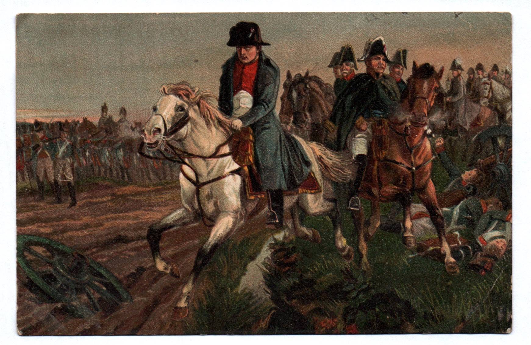 Künstler Ak Aus großer Zeit Napoleon nach der Schlacht bei Leipzig 1813 Künstler Ak Aus großer Zeit Napoleon nach der Schlacht bei Leipzig 1813