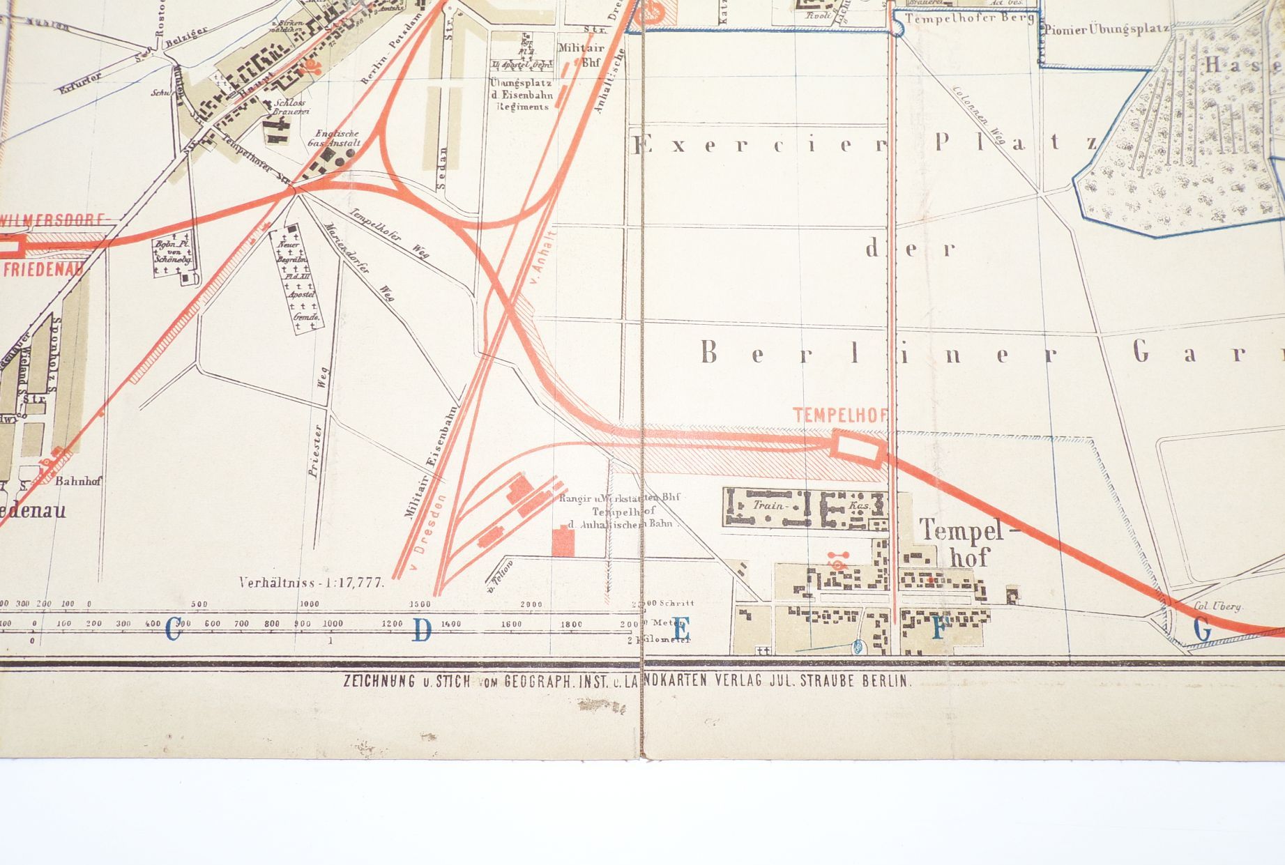 Stadtplan Berlin 1888 Beilage für Adressbuch Leinenkarte Stadtplan Berlin 1888 Beilage für Adressbuch Leinenkarte