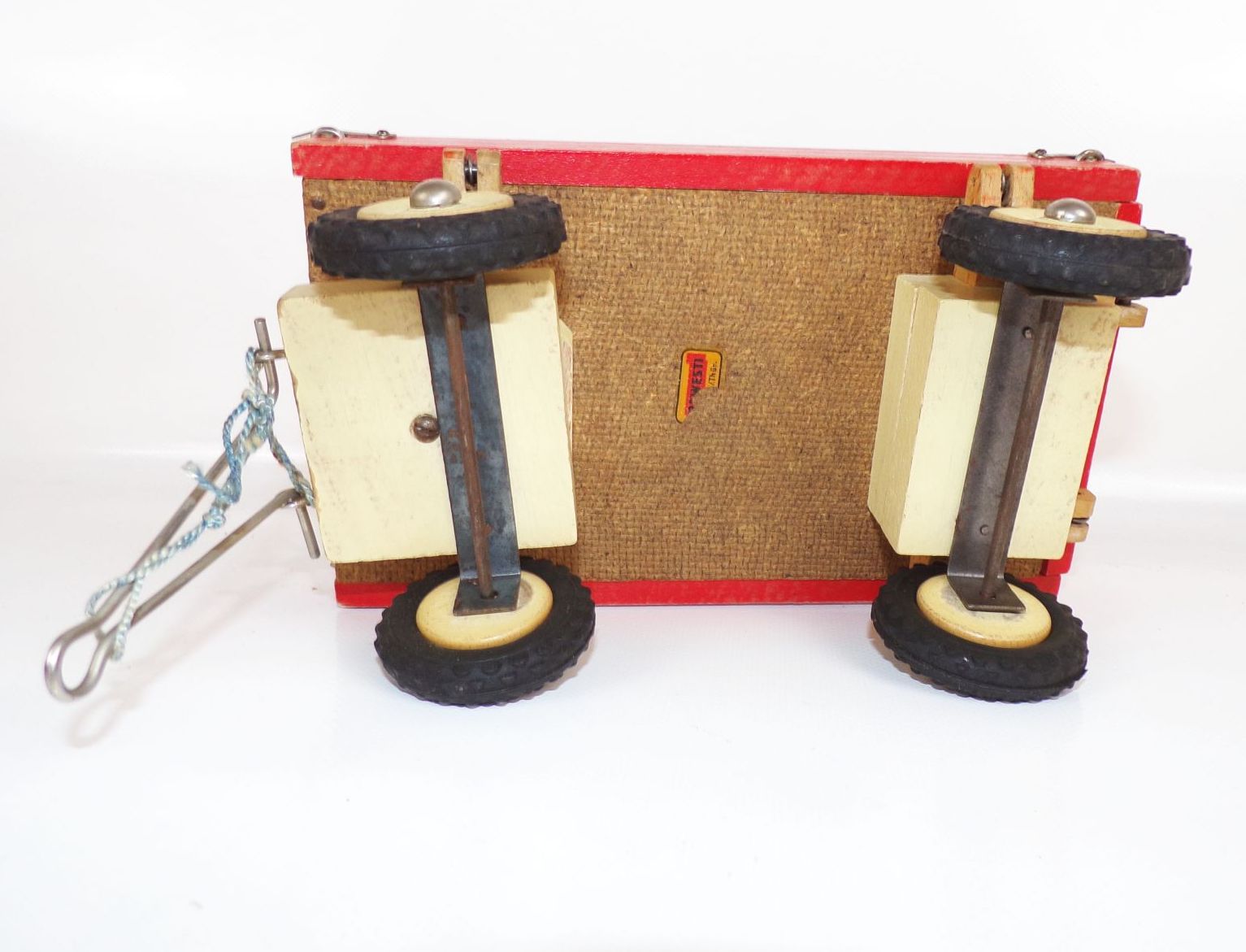 Pewesti Laster LKW mit Anhänger Rot DDR Holzspielzeug Pewesti Laster LKW mit Anhänger Rot DDR Holzspielzeug