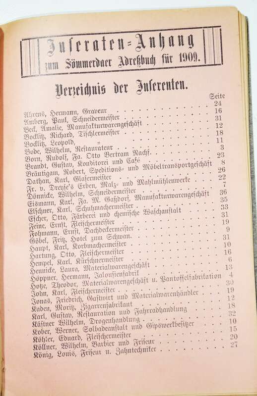 Adressbuch der Stadt Sömmerda 1909 Bode 