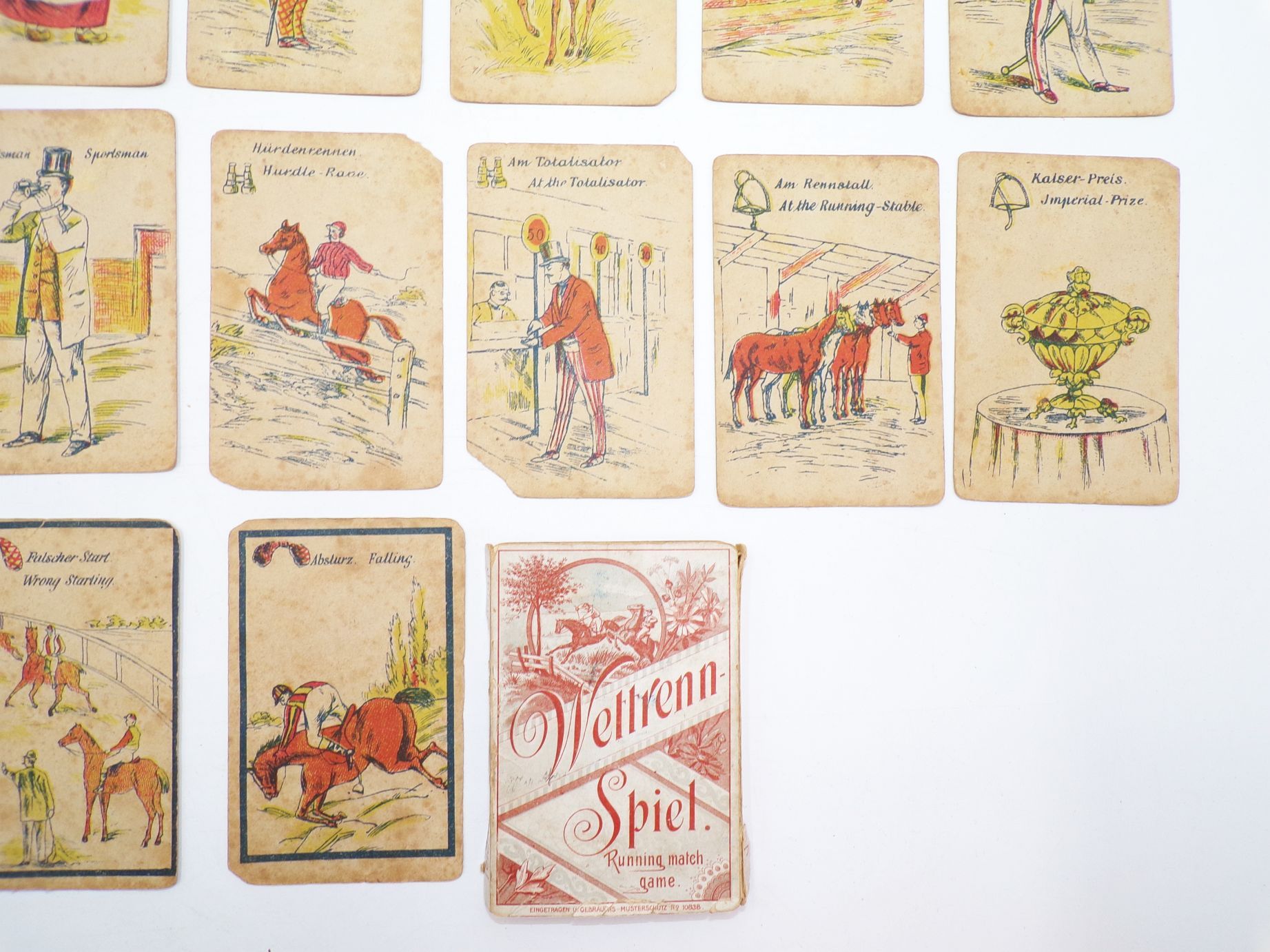 Wettrennspiel um 1880 Kartenspiel 
