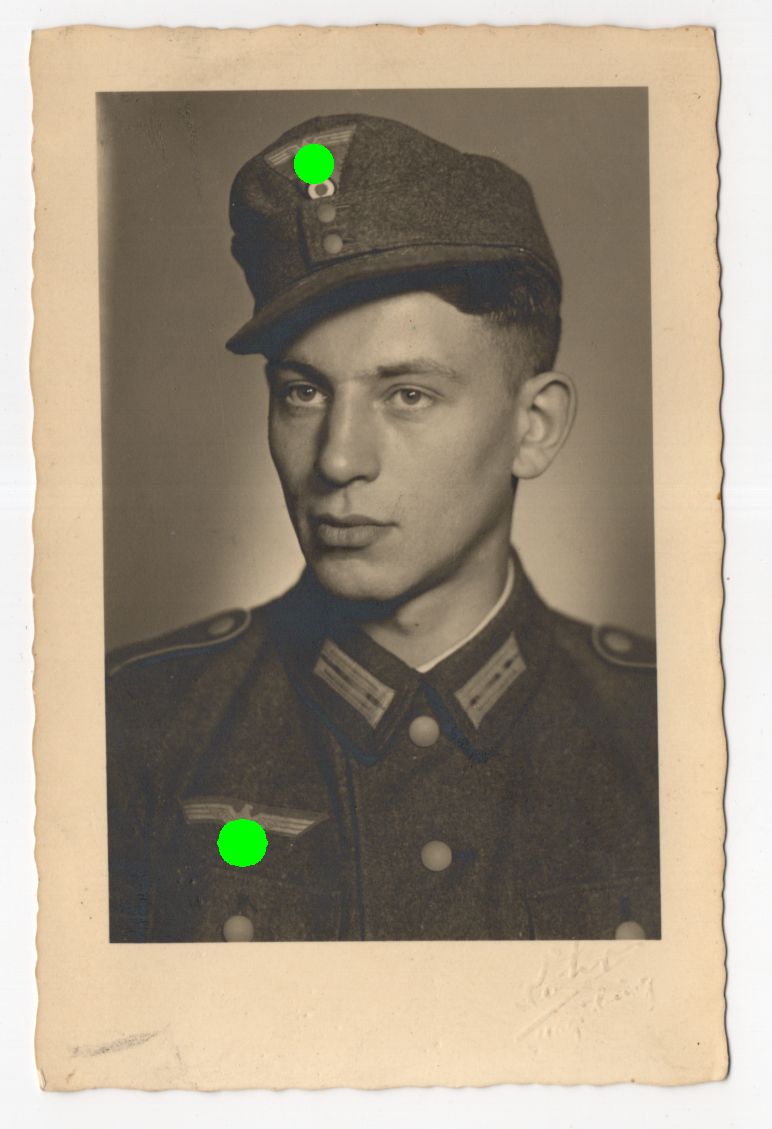 Foto Ak Soldat Feldmütze 2 Weltkrieg Portrait Bismark 1946