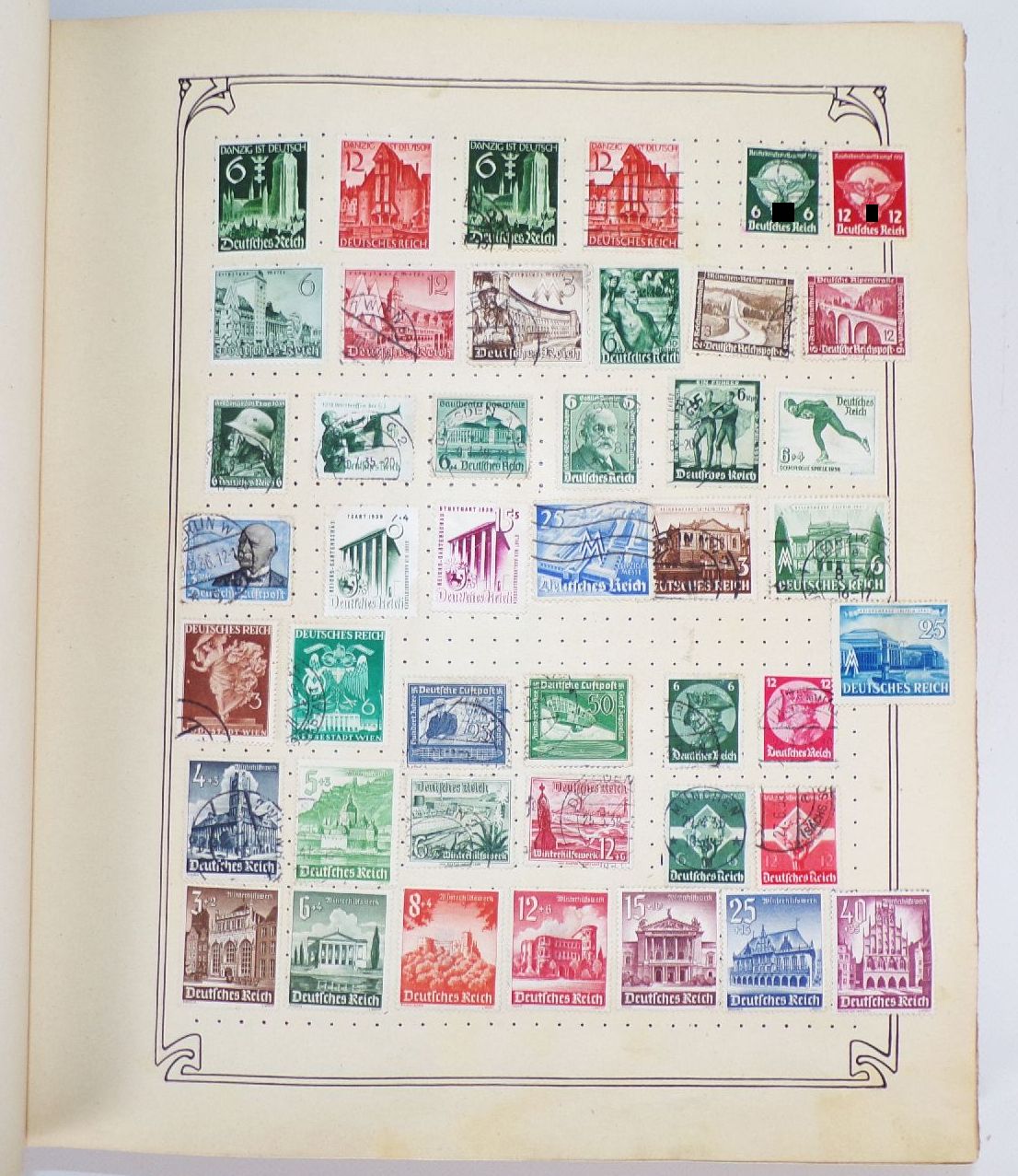 Schwaneberger Vordruck Alben Band 1 und 2 mit Briefmarken 