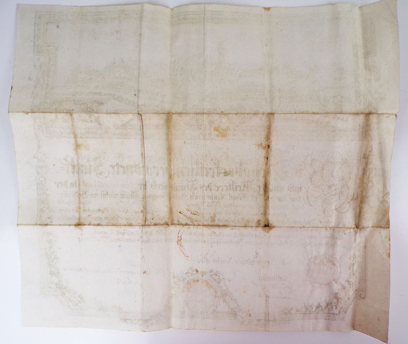 Uralter Gesellenbrief Zimmermann 1794 Wangen Allgäu Kupferstich