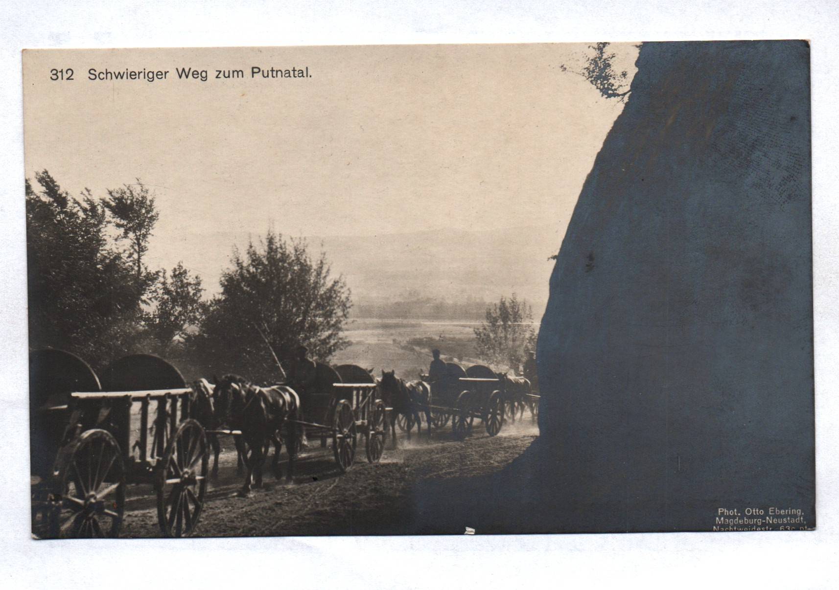 Foto Ak Schwieriger Weg zum Putnatal Photo Otto Ebering 1 Wk Rumänien