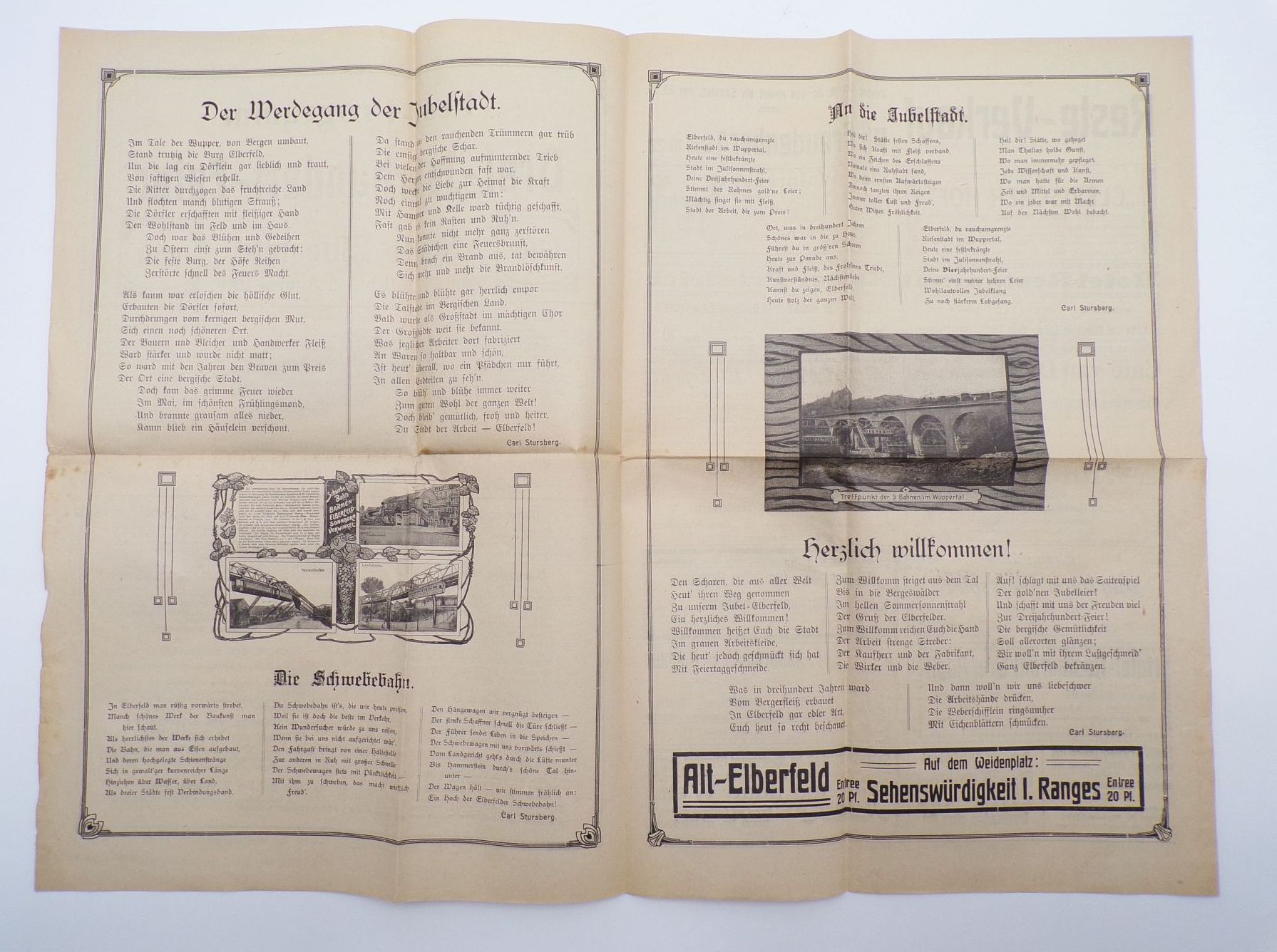 Fest Programm zur Drei Jahrhundert Feier der Stadt Elberfeld 1910