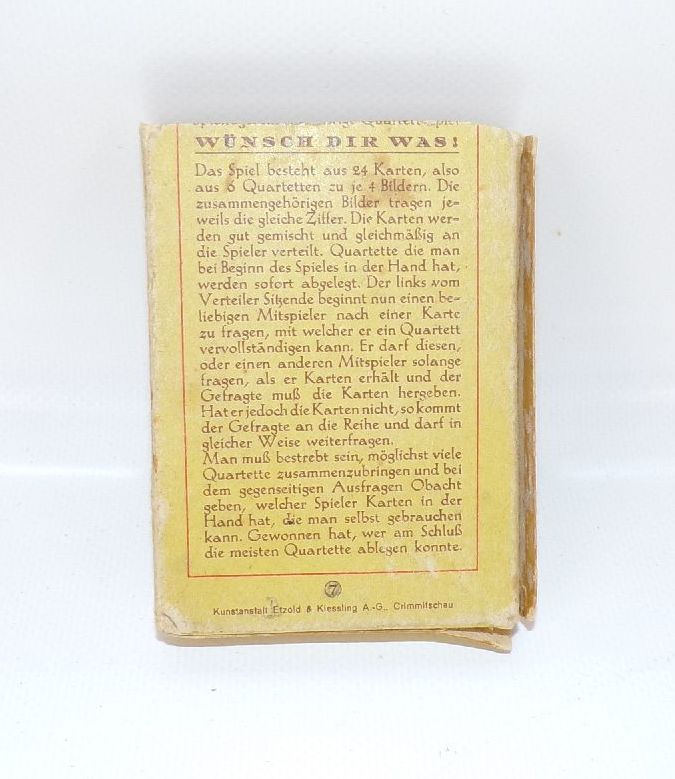 Ein Quartettspiel Wünsch Dir was Etzold und Kiessling Crimmitschau Ein Quartettspiel Wünsch Dir was Etzold und Kiessling Crimmitschau