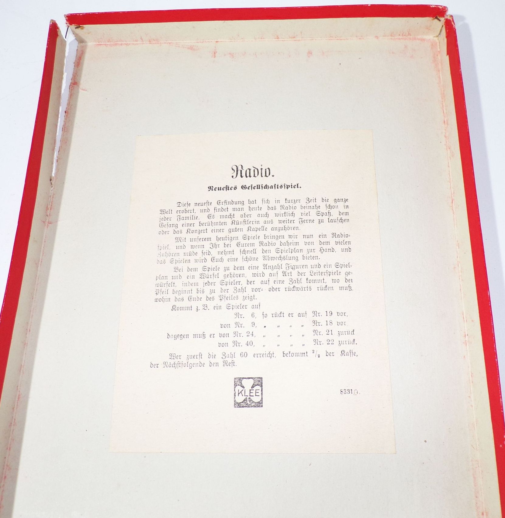 Klee Brettspiel Radio Das Gesellschaftsspiel um 1930