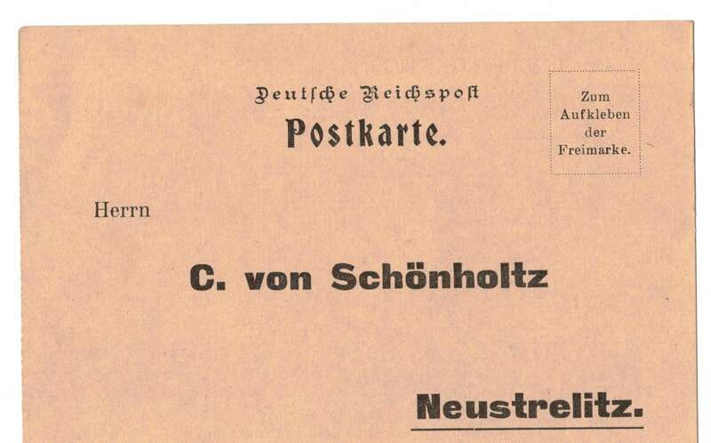 Reklame Postkarte Meckl.Schwer.Landeslotterie Neustrelitz um 1910 !