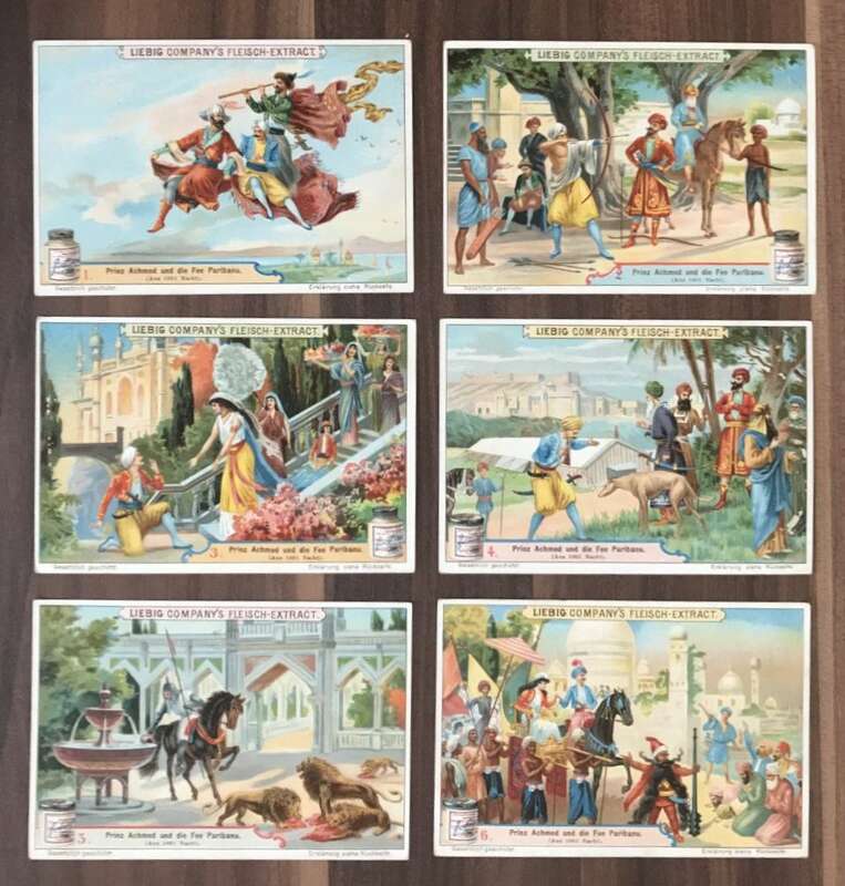 Sammelbilder Serie Liebig Nr 507 Prinz Achmed 6 Stück