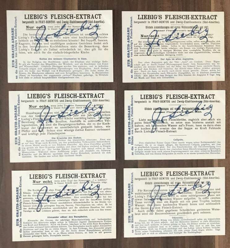 Liebig Serie Nr 613 Tiere II Sammelbilder 6 Stück Liebigbilder