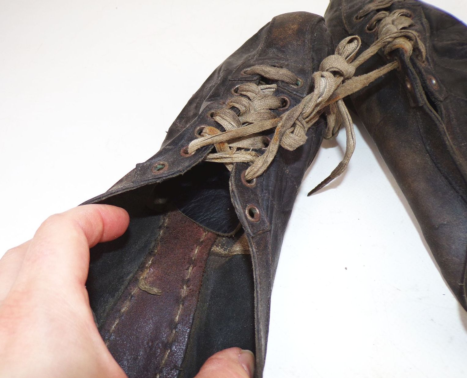 Alte Leder Sprintschuhe Track Spikes Sprint Shoes Sportschuhe 