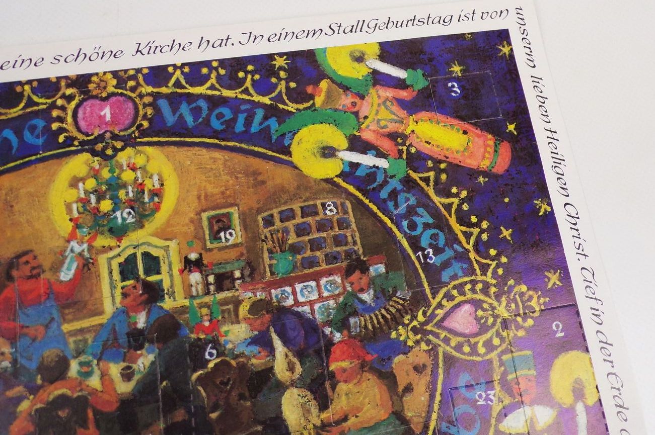 Adventskalender DDR Erzgebirgische Hutzenstube 1987 Oberlausitzer Kunstverlag