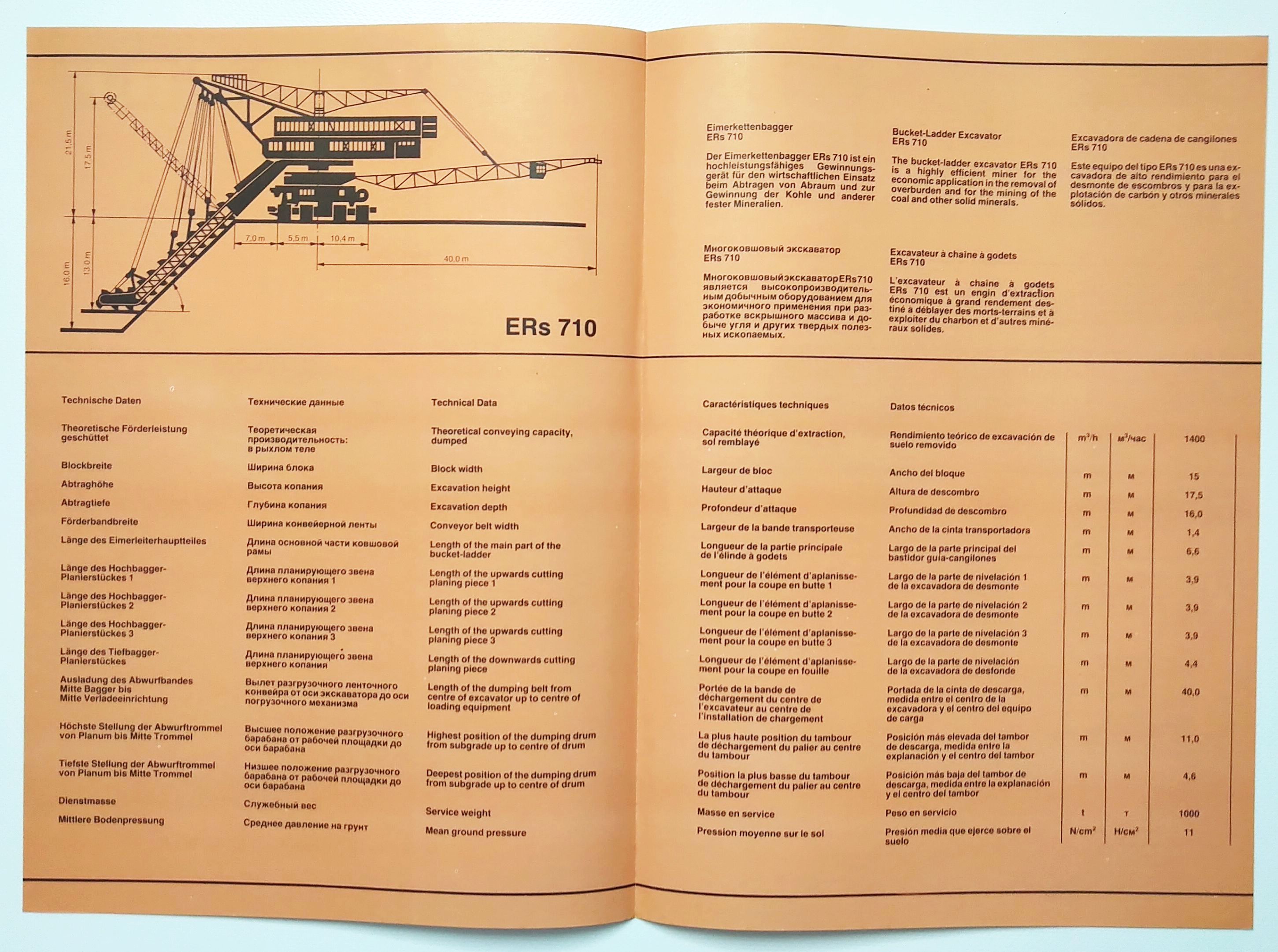 Takraf Prospekt Eimerkettenbagger ERs 710 Tagebau DDR Takraf Prospekt Eimerkettenbagger ERs 710 Tagebau DDR