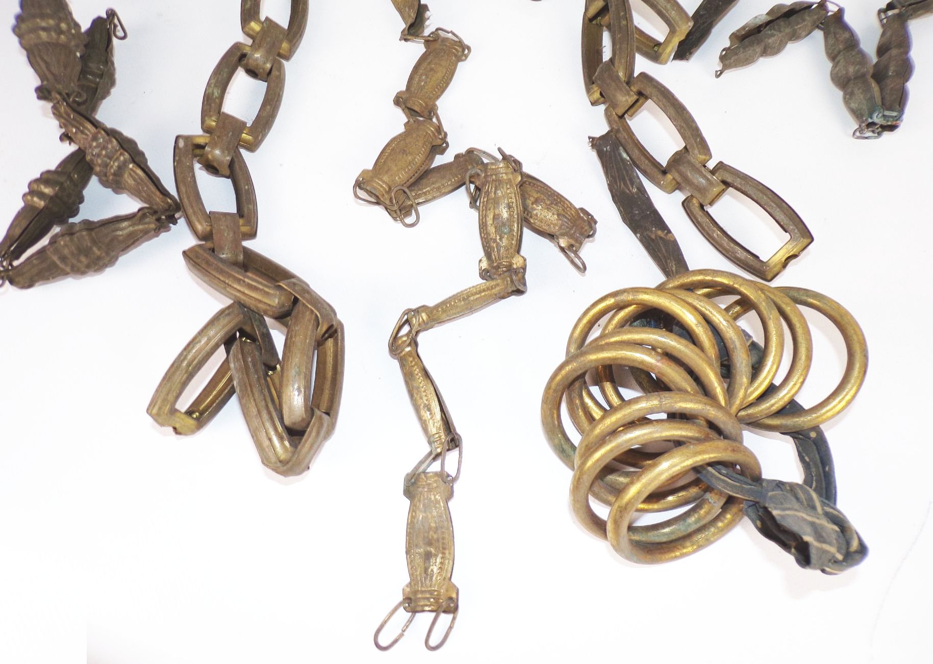 Lampenersatzteile Antik Ketten Baldachin Messingblech um 1900