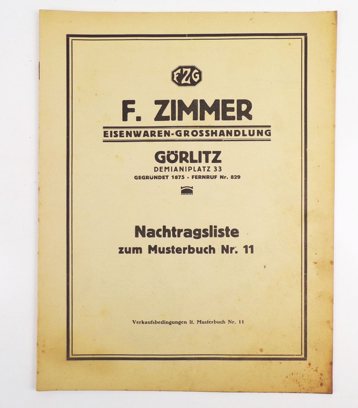 Alter Katalog Zimmer Görlitz Eisenwaren Werkzeuge Stahlwaren Öfen 