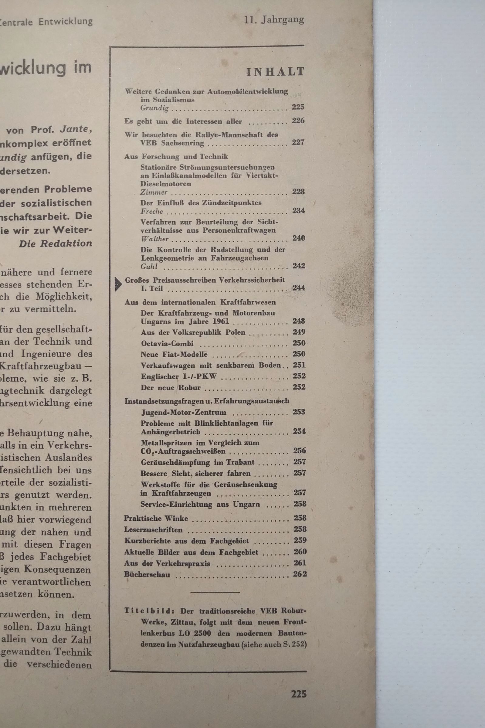 Kraftfahrzeugtechnik Zeitschrift DDR Nr 6 Frontlenkerbus LO 2500 ROBUR 1961 Kraftfahrzeugtechnik Zeitschrift DDR Nr 6 Frontlenkerbus LO 2500 ROBUR 1961