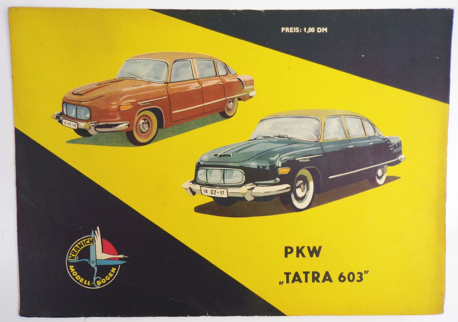 Kranich Bastelbogen PKW Tatra 603 Ausschneidebogen DDR 