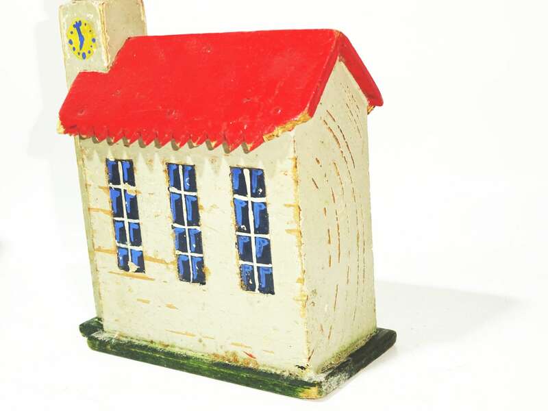 Alte Holz Häuser Kirche Holzhäuser Spielzeug Taubenhaus Modellbau Deko 