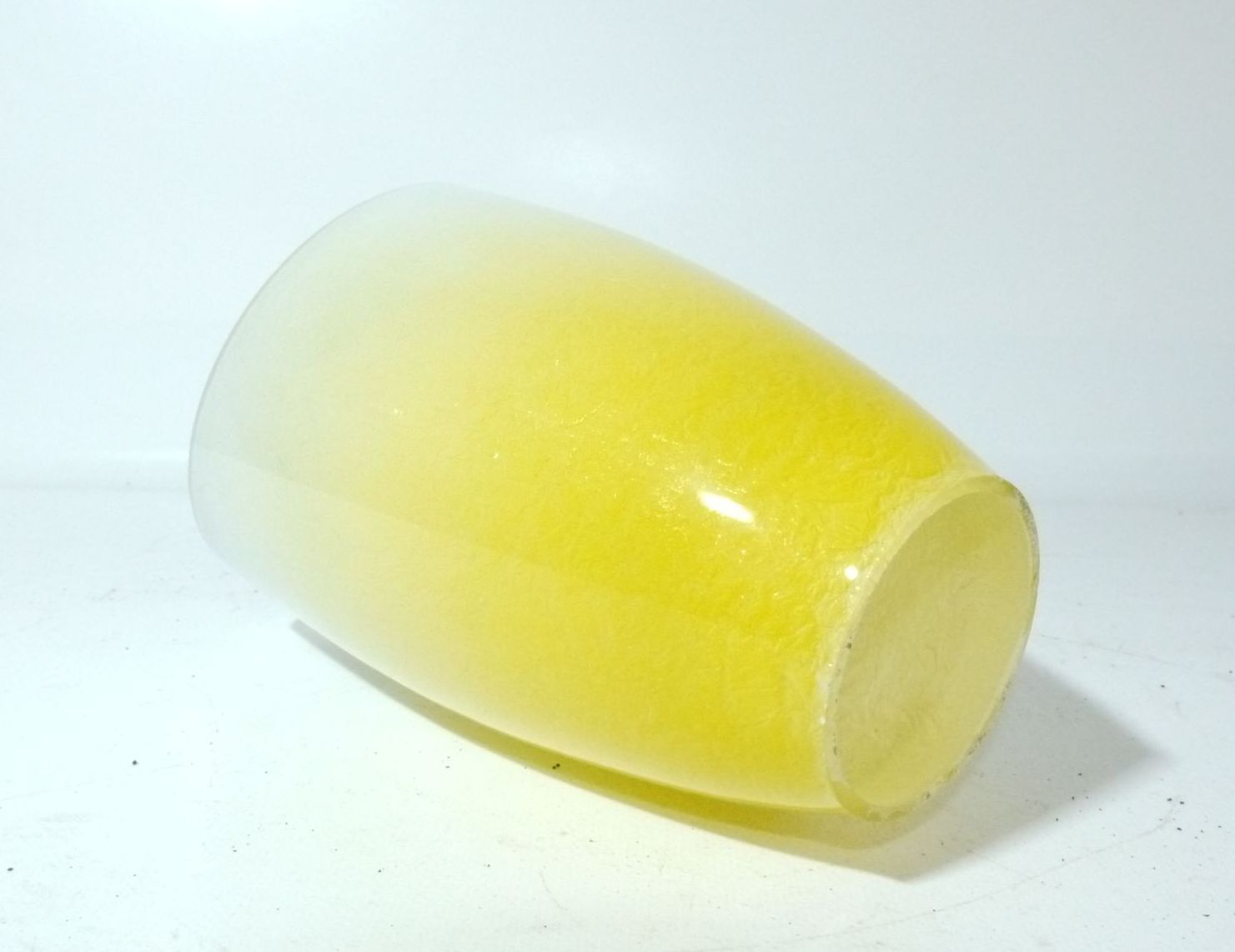 Glas Lampenschirm altes Lampenglas gelb weiß Ersatzglas