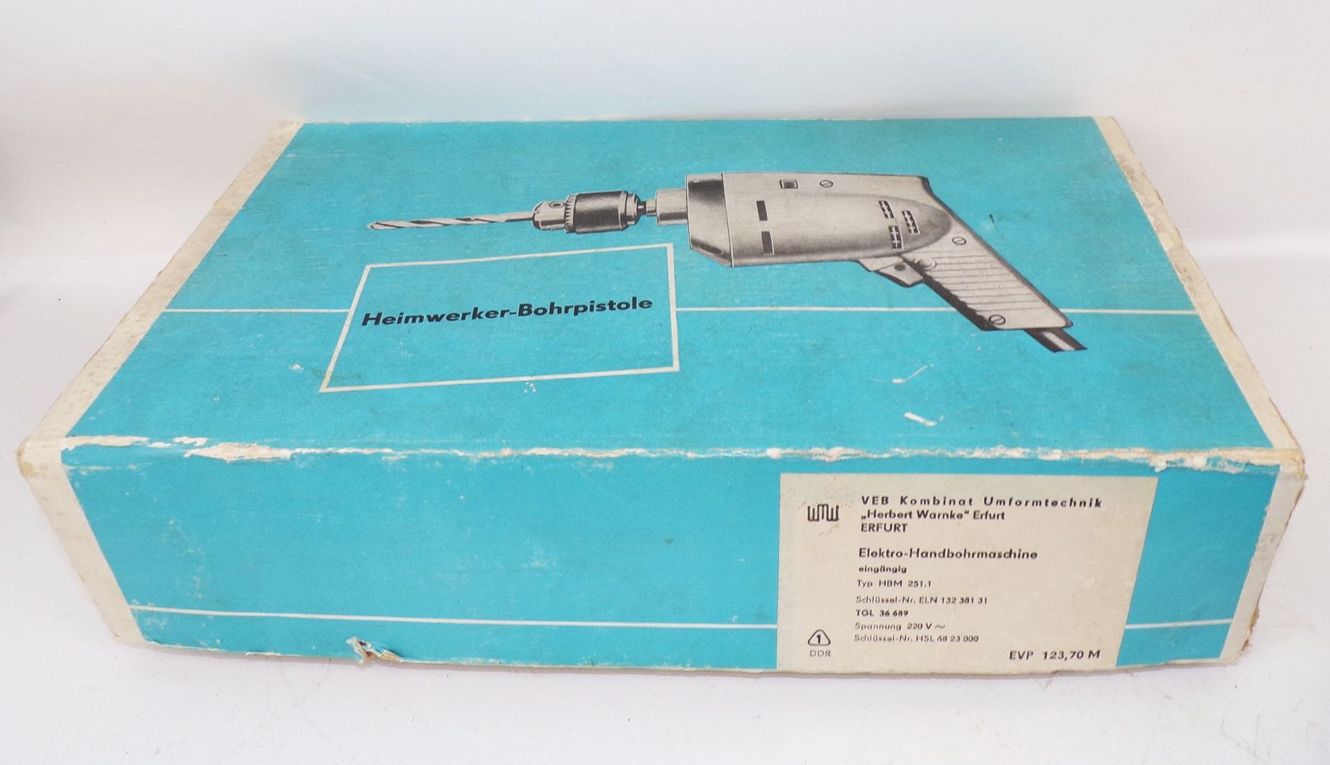 Heimwerker Pistole DDR Bohrmaschine OVP blau HBM 251.1R
