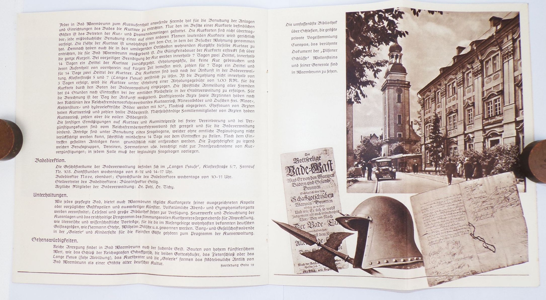 Altes Prospekt Warmbrunn Riesengebirge Schlesien Beilagen 1938 Cieplice