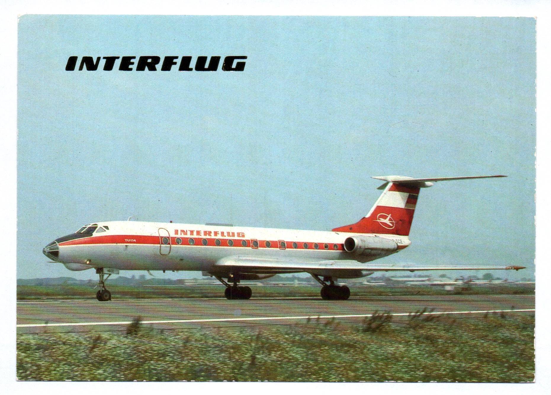 Foto Ak Flugzeug TU-134 Interflug DDR Foto Ak Flugzeug TU-134 Interflug DDR