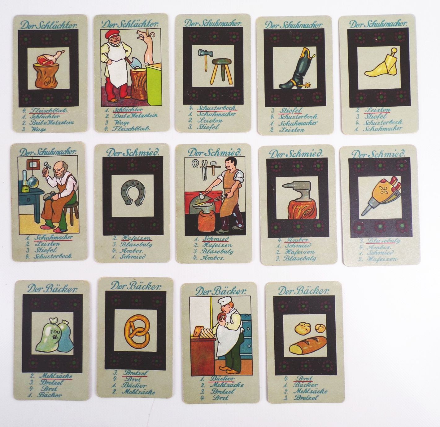 Handwerker Quartett Friedrich Petersen Spear und Söhne Nürnberg 1930er Handwerker Quartett Friedrich Petersen Spear und Söhne Nürnberg 1930er