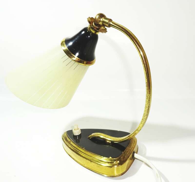 Alte Tischlampe Nachttischlampe Tütenlampe Mid Century 1950er 1960er 