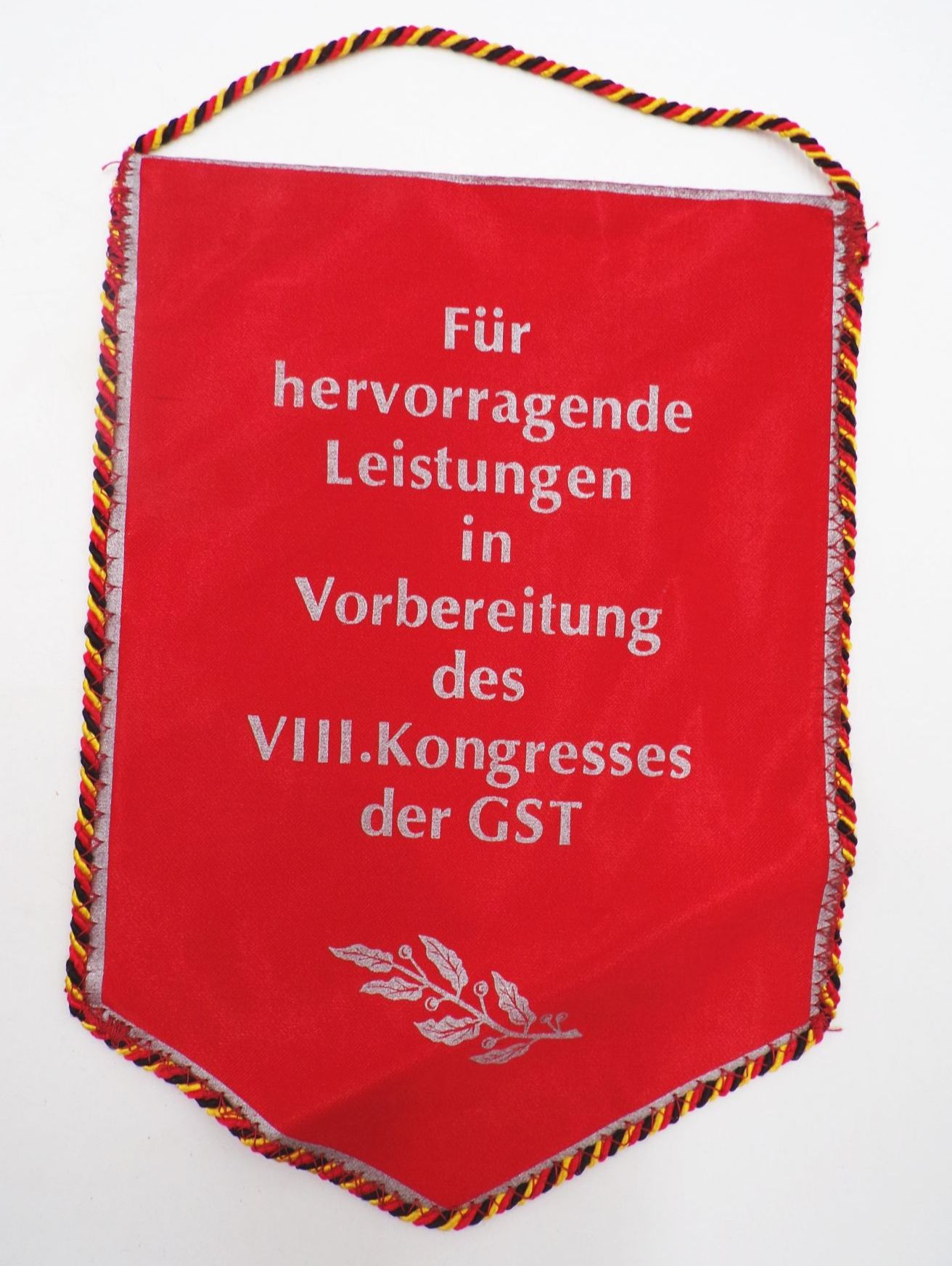 GST Wimpel Bester Selbständiger Zug der GST 1987 hervorragende Leistung GST Wimpel Bester Selbständiger Zug der GST 1987 hervorragende Leistung