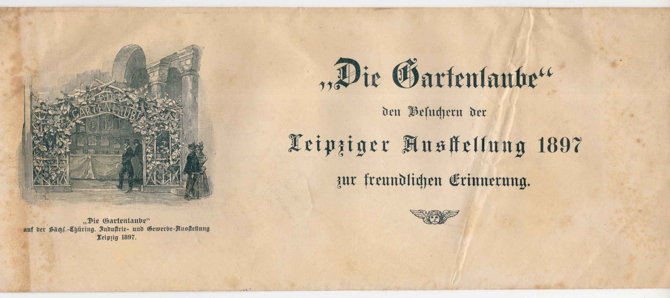 Streifband Die Gartenlaube Besucher Leipziger Ausstellung 1897 Banderole 