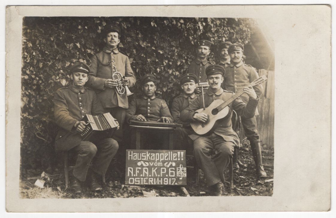 Foto Ak Soldaten Kapelle AFAKP 6 Ostern 1917 