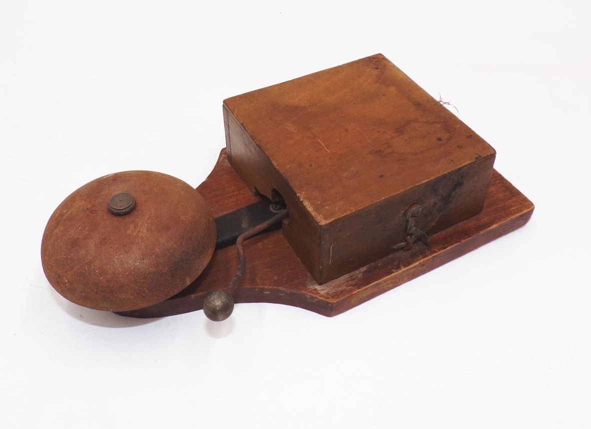 Alte Klingel Holz Glocke Läute Schelle Antike Türklingel