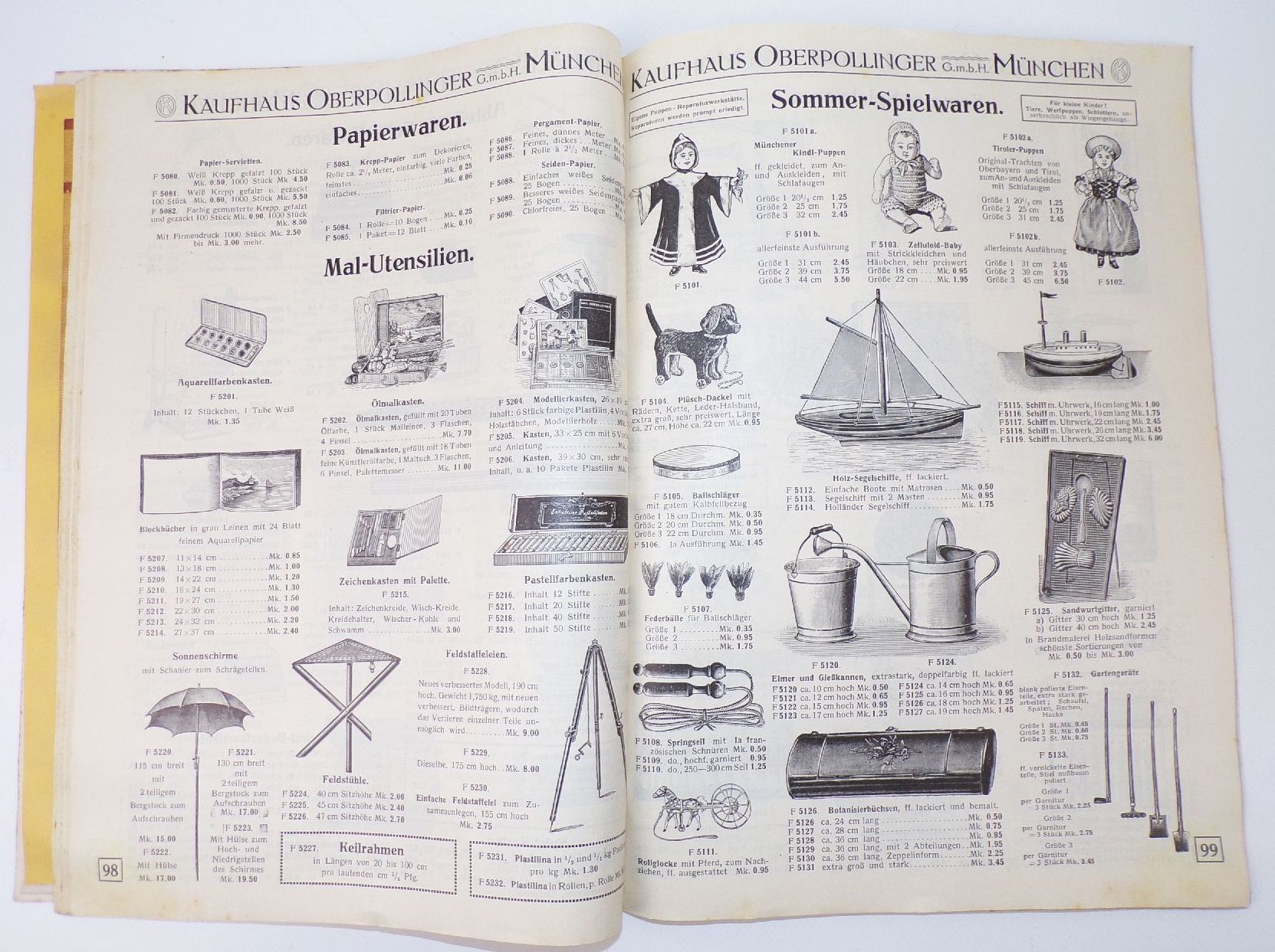 Alter Katalog Kaufhaus Oberpollinger München 1913 Mode Spielwaren Lampen