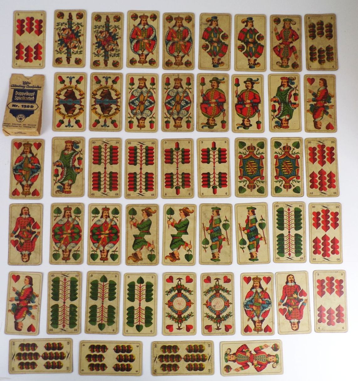 Altes Doppelkopf Kartenspiel Schwerdter Karte Nr 128D ASS Altenburg