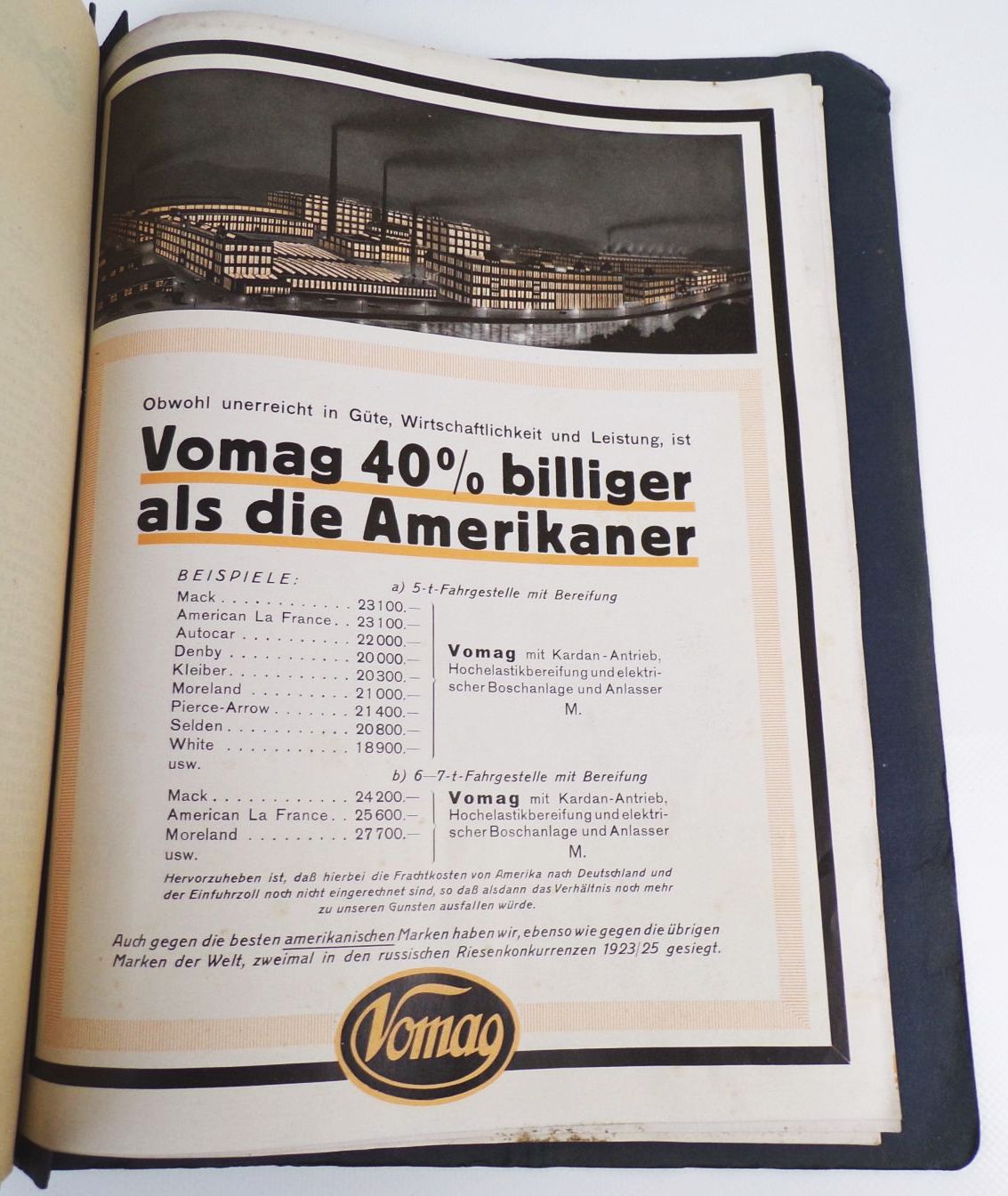 Vomag Plauen Automobil Lastkraftwagen Angebot 1927 Fotos Prospekte