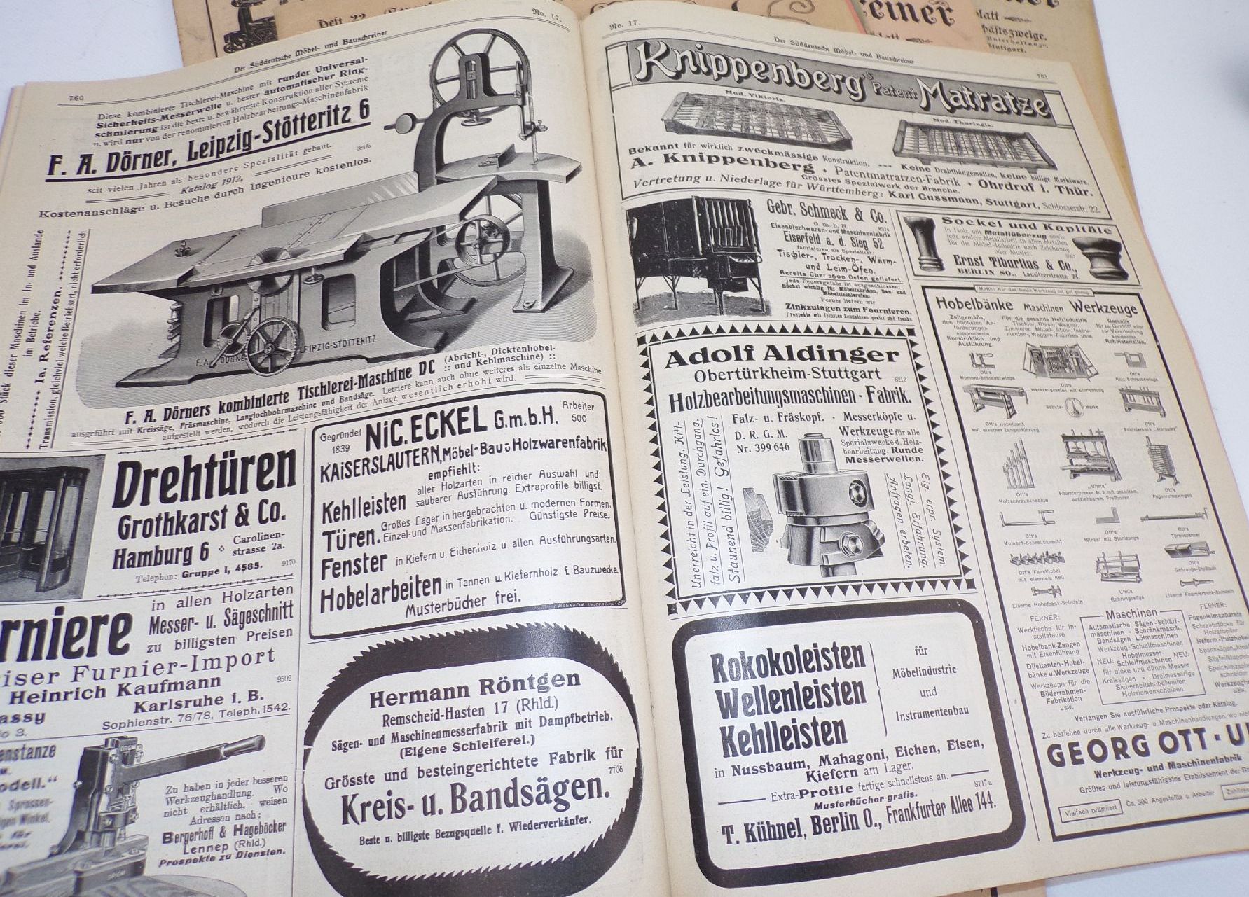 Der Süddeutsche Möbel und Bauschreiner Schreiner Tischler 1912 1913 Zeitschrift