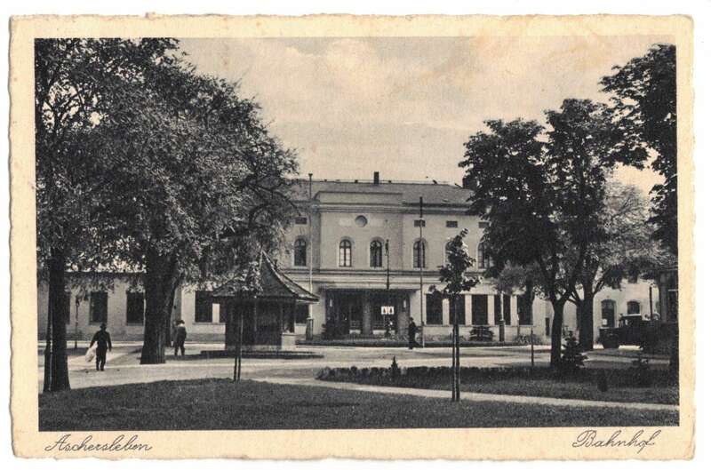 Ak Aschersleben Bahnhof 1941