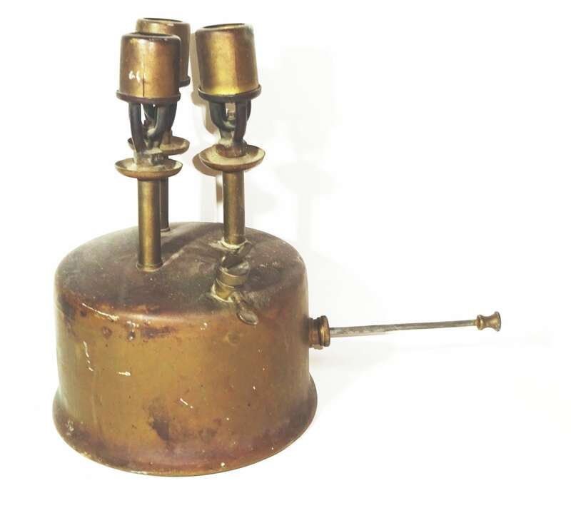 Tyna Gaskocher 3flamig Messing UdSSR CCCP Bunsenbrenner Kocher