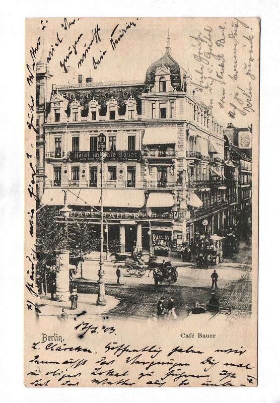 Ak Berlin Cafe Bauer 1903
