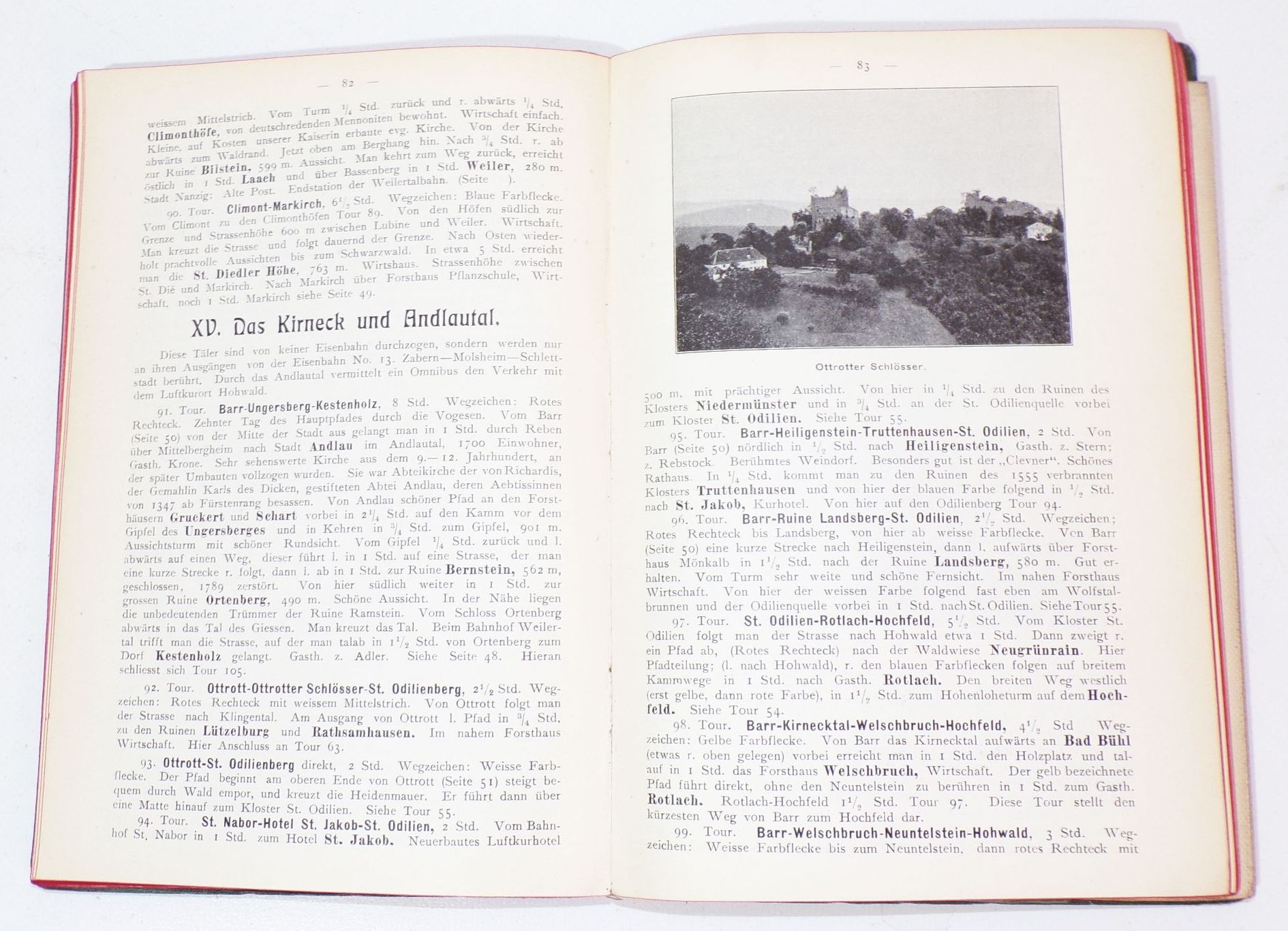 Wanderbuch für die Vogesen in 250 Touren 1906 Elsaß Lothringen Frankreich