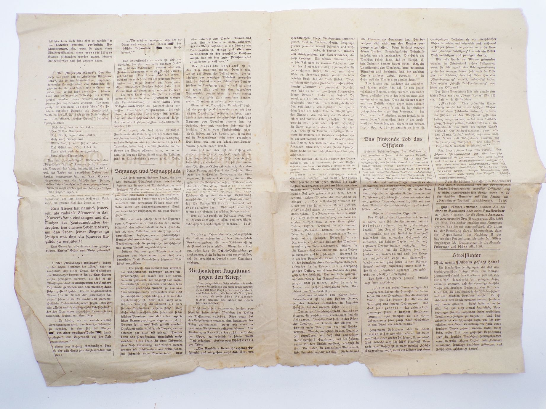 Der Republikaner 1919 Nummer 8 Zeitung Politik 