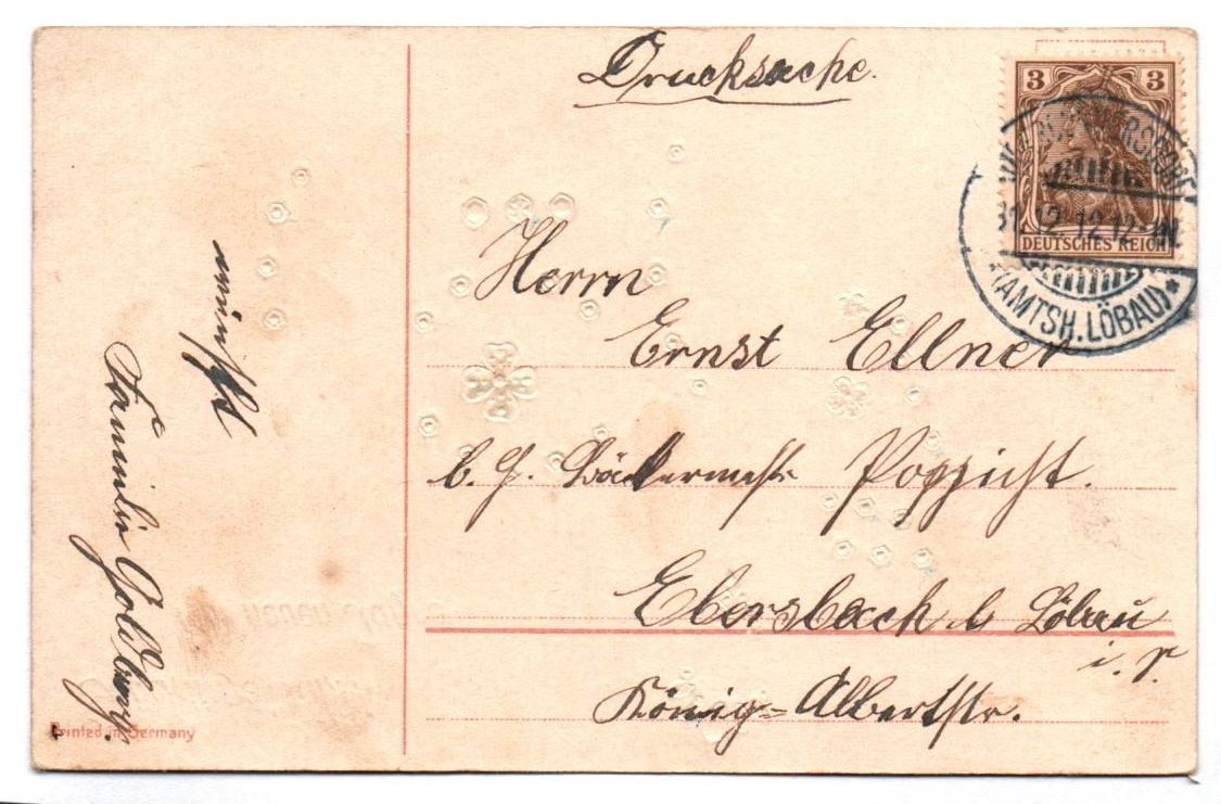 Ak Engel fährt Automobil Neujahr silber geprägt 1912