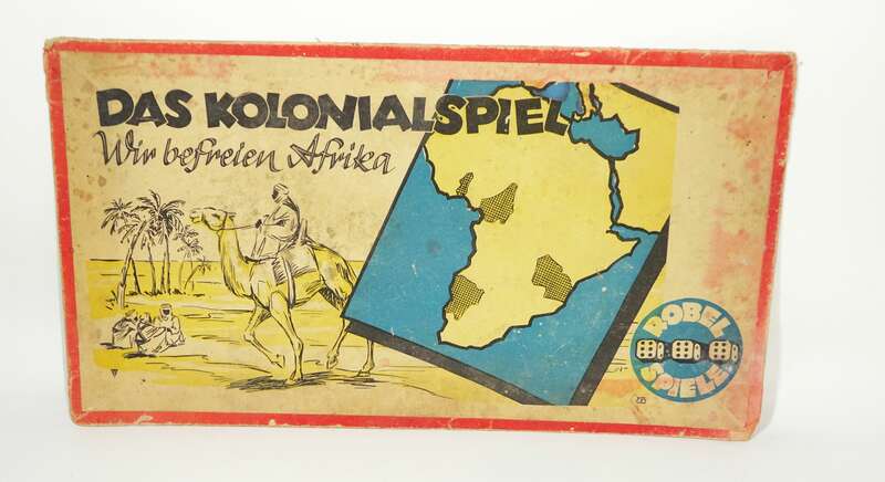 Altes Spielbrett Wir befreien Afrika Kolonial Brettspiel 1930er 